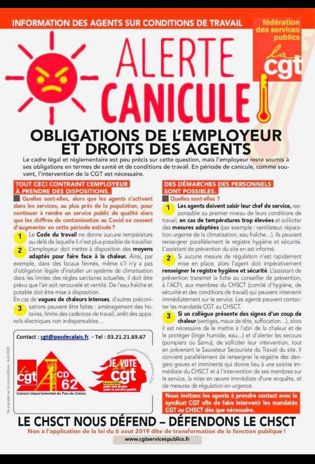 Alerte canicule : obligations de l'employeur et droits des agents
