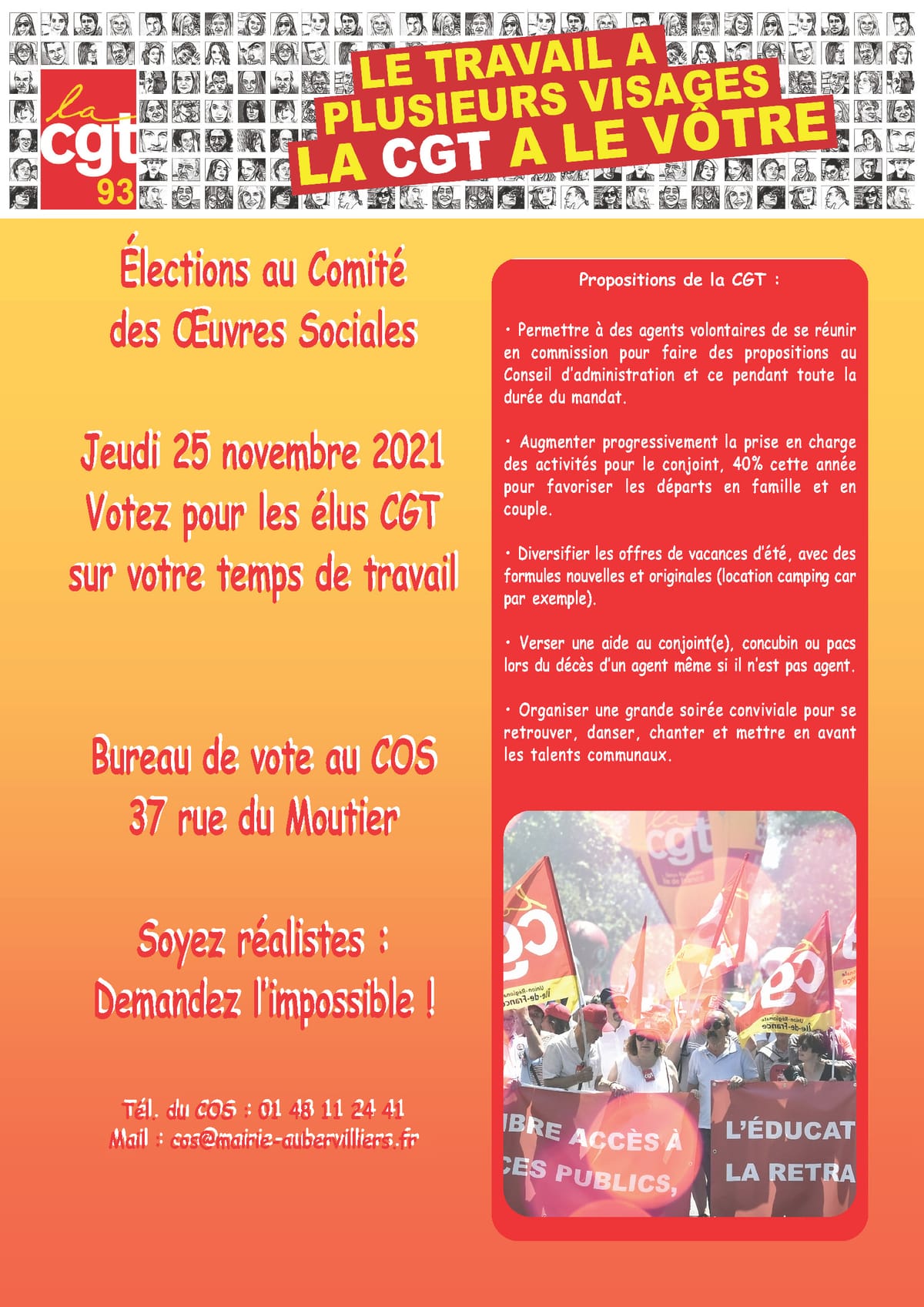 Élections au Comité des Œuvres Sociales jeudi 25 novembre