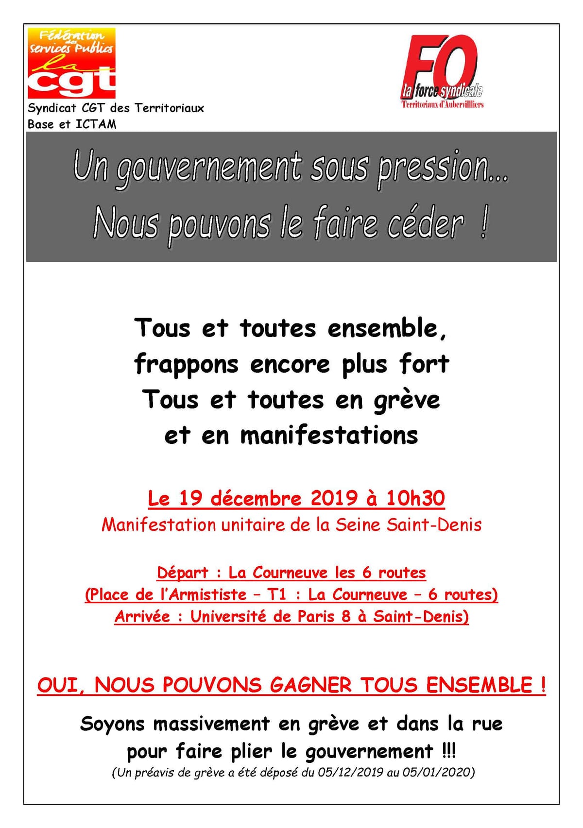 Un gouvernement sous pression... Nous pouvons le faire céder !