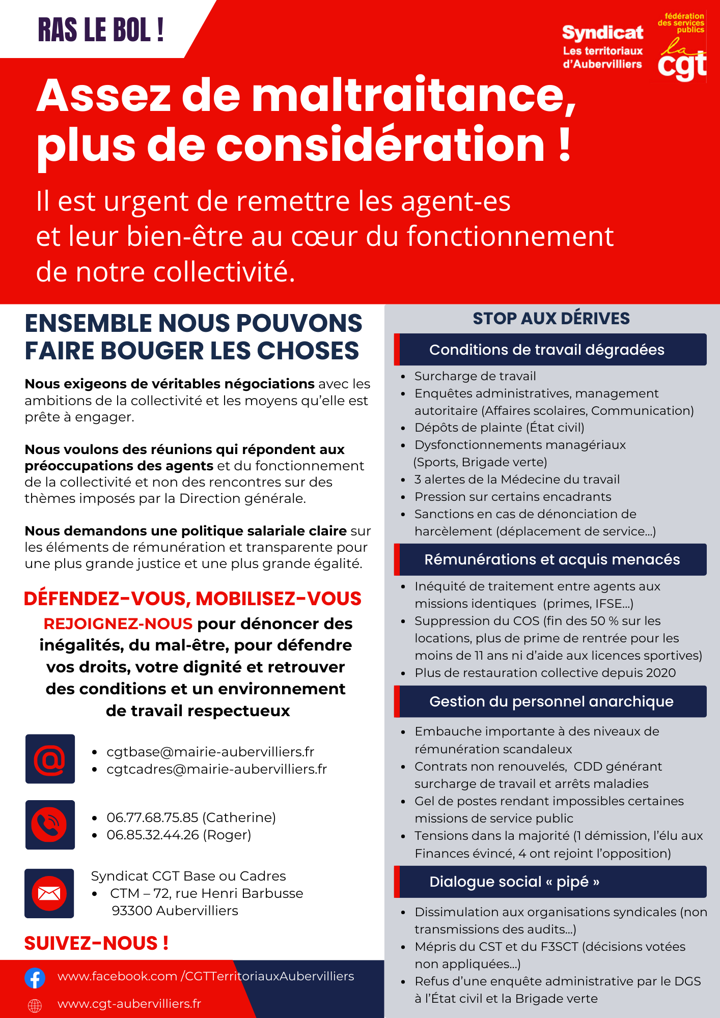 Assez de maltraitance, plus de considération !
