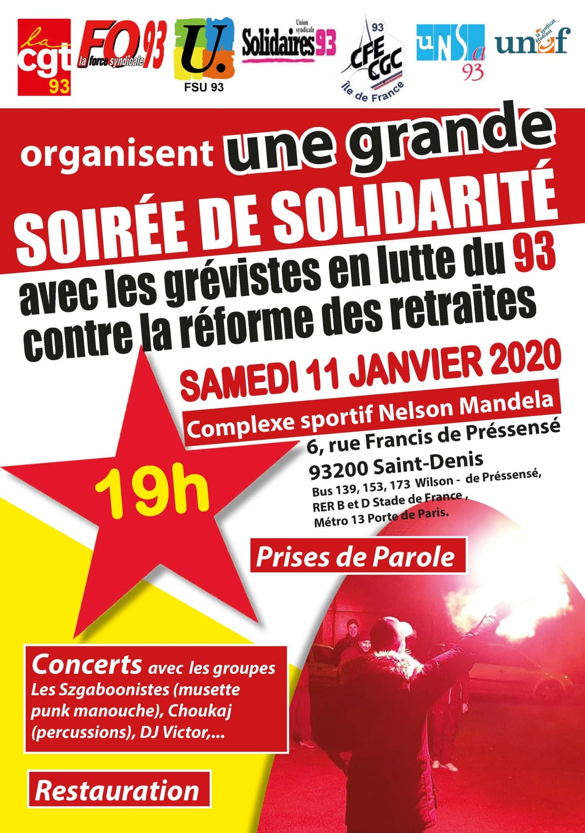 Soirée intersyndicale 93