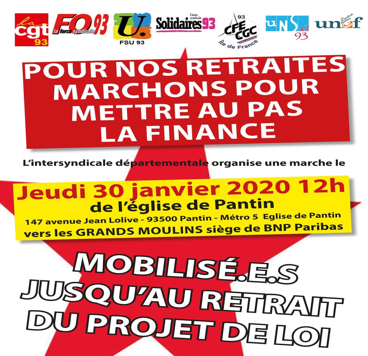 Pour nos retraites marchons pour mettre au pas la finance !
