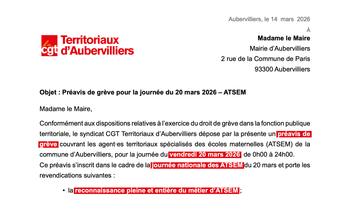 Grève ATSEM le 20 mars : mobilisons-nous !