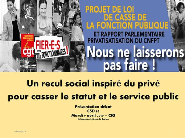 Projet de loi de casse de la fonction publique