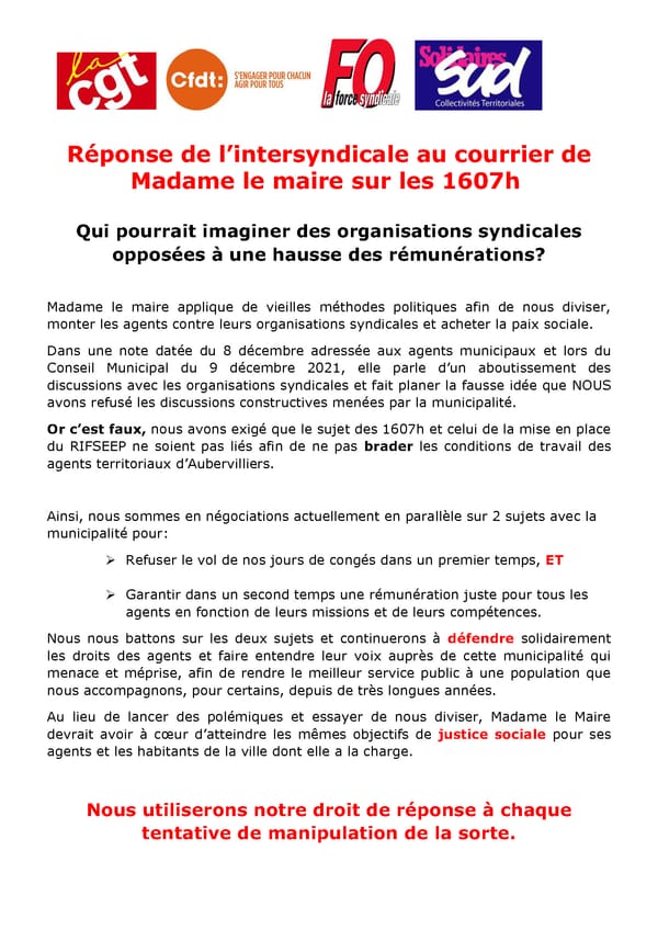 Salaires : le 27 janvier, l’heure est désormais à la mobilisation de toutes et tous!