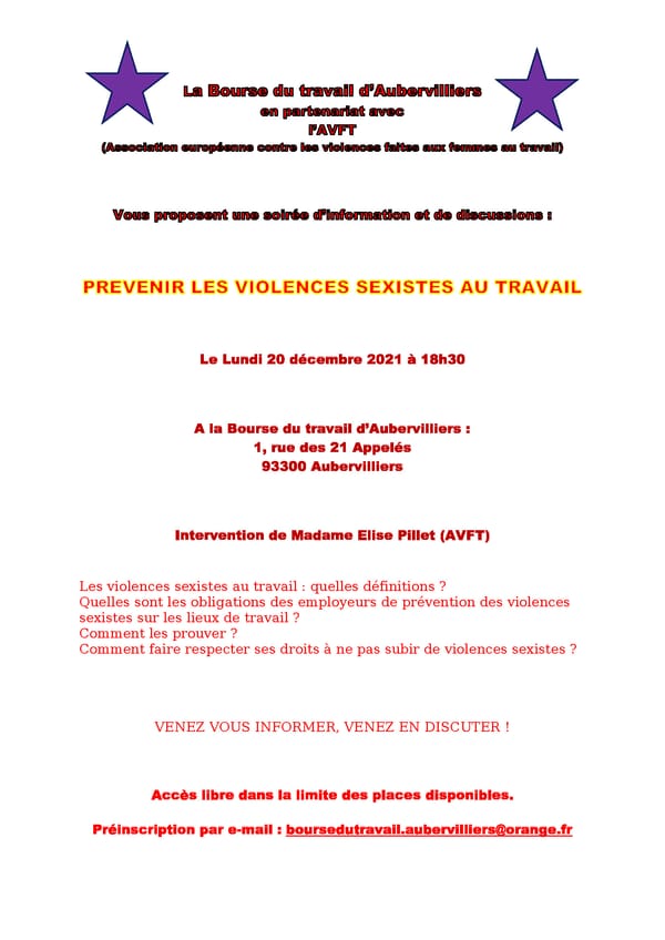 Prévenir les violences sexistes au travail