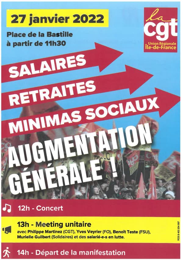 Salaires, retraites, minimas sociaux : augmentation générale !