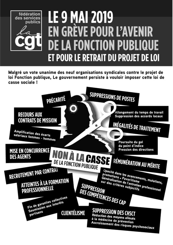 En grève pour l'avenir de la fonction publique et pour le retrait du projet de loi.