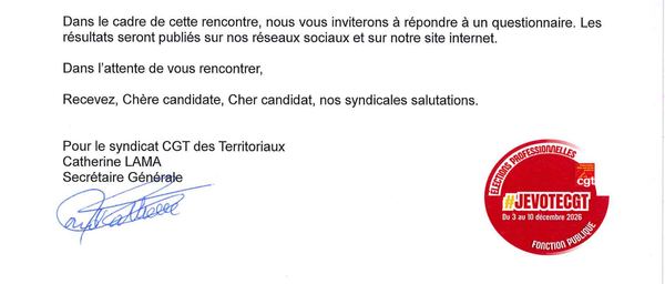 La CGT adresse une lettre ouverte aux candidats aux municipales